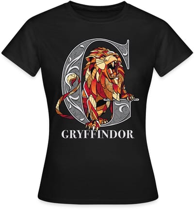 Harry Potter Gryffindor Coat of Arms Monochrome T-Shirt Dames