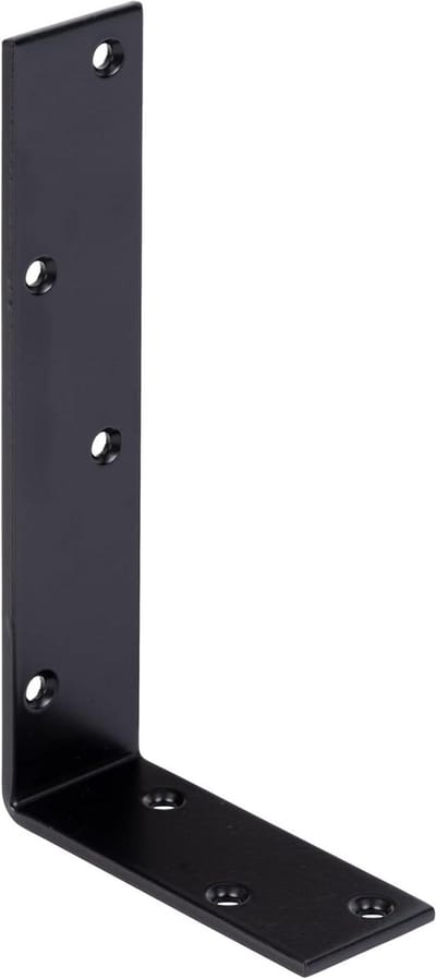 Balkhoek Zwart - Hoekverbinder - Constructie Verstevigen - Kunststof Gecoat Staal - 100x200x40mm - Zwart