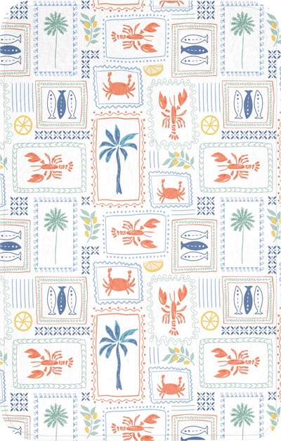 WC mat 50x80 cm - Antislip - Zee - Zomer - Krab - Patroon - Toiletmat - Vloermat - Douchemat - Toilet tapijt - Toiletmatten