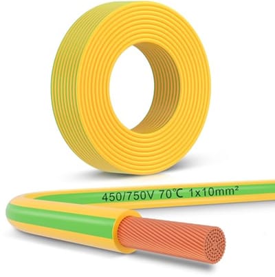 10 meter 1 x 10 mm² aardkabel - Flexibele bedradingskabel voor veilige elektrische installaties