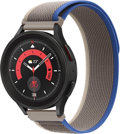 Nylon bandje - geschikt voor Garmin Venu 2s / 3s / 4 (41mm) / Vivoactive 4s / Forerunner 255s / 265s - Huawei Watch GT 5 Pro - 42mm / GT 6 / GT 5 / GT 4 - 41mm - blauw