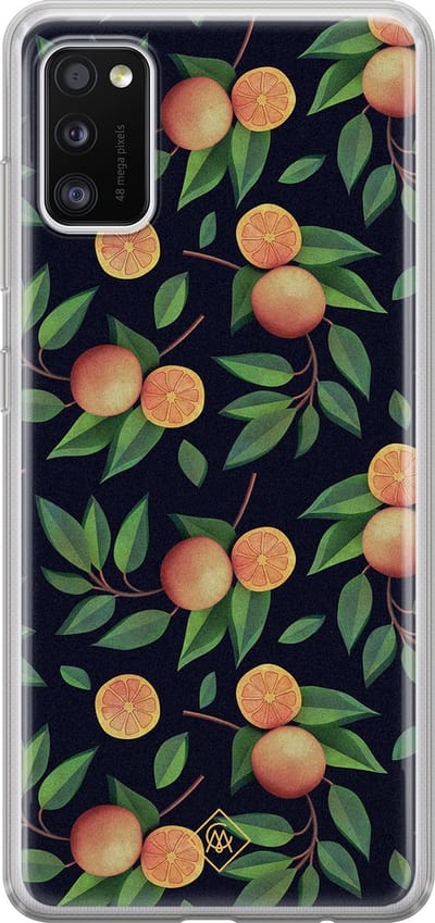 Casimoda® hoesje - Geschikt voor Samsung A41 - Fruit / Sinaasappel - Backcover - Siliconen/TPU - Multi