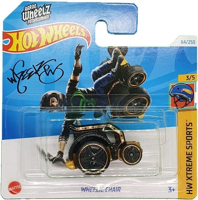 HOT WHEELS WHEELIE CHAIR BLACK/CARAMEL 64/250 1:64 HW XTREME SPORTS 3/5 AARON WHEELZ