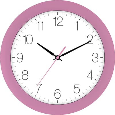 Tijdsein gestuurde wandklok, oud roze