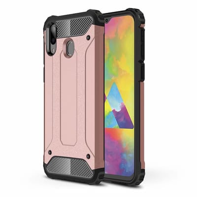 Ntech Hoesje Geschikt Voor Samsung Galaxy M20 Hybrid Armor hoesje - Rose Goud