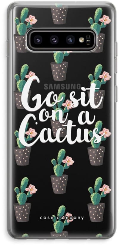 Case Company® - Hoesje geschikt voor Samsung Galaxy S10 Plus hoesje - Cactus quote - Soft Cover Telefoonhoesje - Bescherming aan alle Kanten en Schermrand