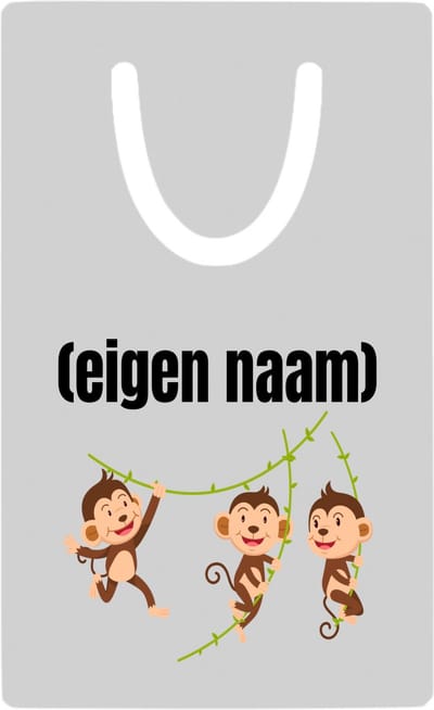 Hacebo® - slingerende aapjes met eigen naam metalen boekenlegger - Aap - apen liefhebbers - iemand die houdt van apen - verjaardag - cadeau - kado - geschenk Bladwijzer boekenleggers - 7.6 cm x 5cm