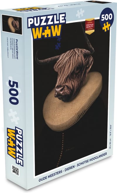 Puzzel Oude Meesters - Dieren - Schotse Hooglander - Legpuzzel - Puzzel 500 stukjes
