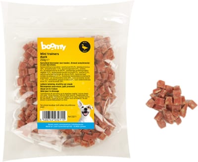 Boomy Mini Trainers - Zachte hondensnacks - Kleine hondensnoepjes voor trainingen of tussendoortje - Eend smaak- 250g