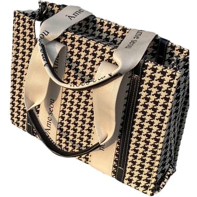 Nieuwe Eénschouder Canvas Tas voor Dames Mode Pendelen Visgraat Ruit Pendeltas Handtas Tote Bag Trendy gray