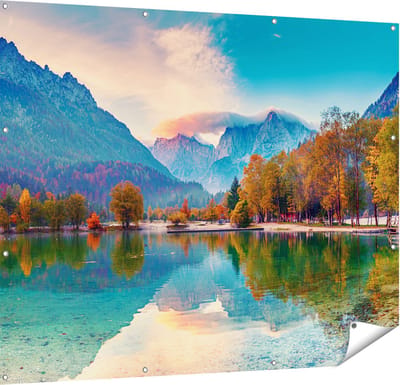 Gards Tuinposter Meer - 150x120 cm - Tuindoek - Tuindecoratie - Wanddecoratie buiten - Tuinschilderij
