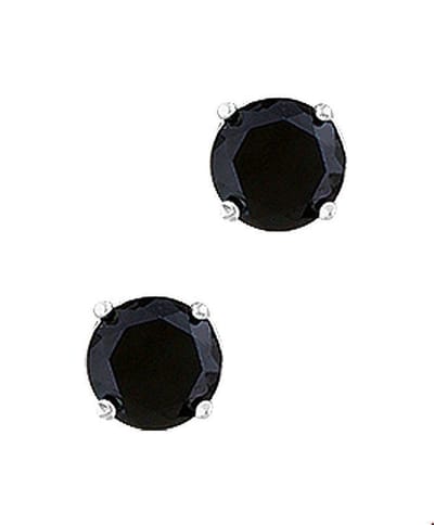TFT Oorknoppen Zirkonia Zilver Gerhodineerd Glanzend 6mm zwart