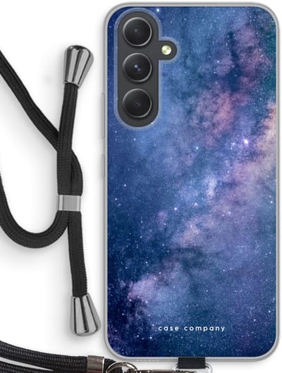 Case Company® - Hoesje met koord geschikt voor Samsung Galaxy A54 hoesje met Koord - Nebula - Telefoonhoesje met Zwart Koord - Bescherming aan alle Kanten en Over de Schermrand