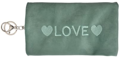 Clayre & Eef Toilettas Dames 19x11 cm Groen Synthetisch Hartjes