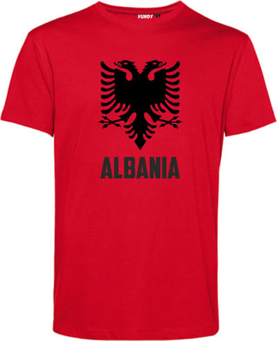 T-shirt Albania | Albanië shirt | Shirt Albaanse vlag | Rood | maat XS