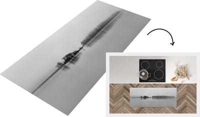 Keukenloper - Loper keuken - Meer zwart-wit foto - 120x50 cm - Keukenloper vinyl