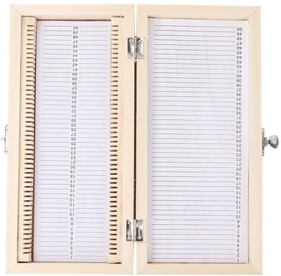 Dailygoods- Diadoos Houten Opbergdoos - Voorbereide Objectglaasjes - Metalen Gesp - Grote Capaciteit - 50 Plakjes - Handgemaakt Massief Hout - Objectglaasjesdoos
