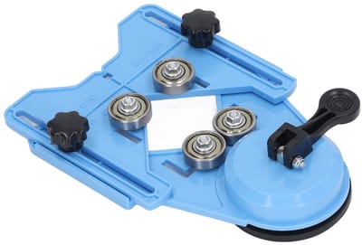 Dailygoody - Tegelgatboorgeleider - Boren in tegels en glas - Met zuignap - Blauw - Voor marmer en graniet - Voor het creëren van bevestigingsgaten -