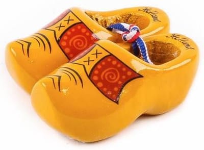 Houten Klomp Paar Holland Boerengeel 6 Cm - Souvenir