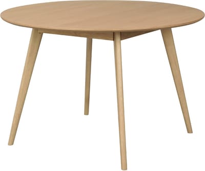 Rowico Home Yumi Ronde Eettafel - Hout - 4 Persoons - Eetkamertafel - Massief Eikenhouten Poten - Scandinavisch - Naturel - Ø 115 cm x 75 cm