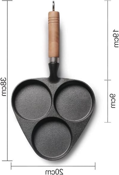 Pannenkoekenpan - Eierkoekenpan Koekenpan - Ontbijt Bakken - Geen Klinknagel Ontwerp - 3-Kops - Zwart
