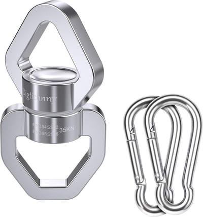Draaibare Haak - Schommel Spinner - Buiten Spelen - 360 Graden Rotatie - 15x10x3 cm - Zilver