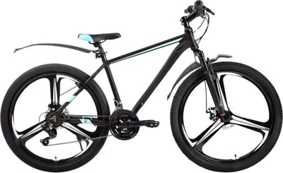 Mountainbike – Voor heren en dames – 18 versnellingen / 3 spaken / schijfremfiets – Aluminium / Blauw / 66 cm