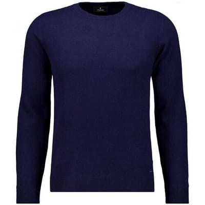 Ragman Trui Mélange Round Neck Merino Cashmere Knit Marine / male