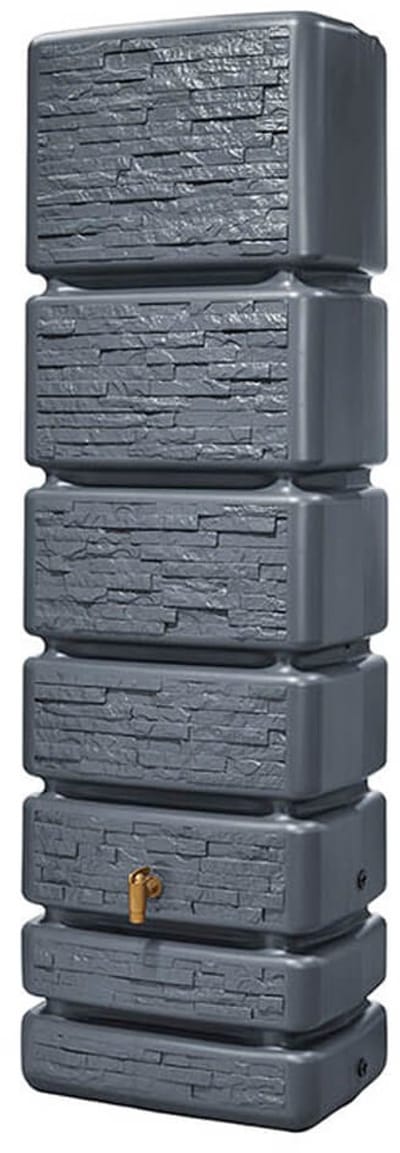 4Rain - Regenton Slim - Stone Decor - 350 Liter - Antraciet