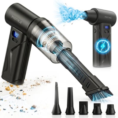 Air duster 110.000 RPM - met Handstofzuiger - Auto Stofzuiger - Kruimeldief Snoerloos - Turbo Fan - Perslucht computer - Luchtblazer op accu