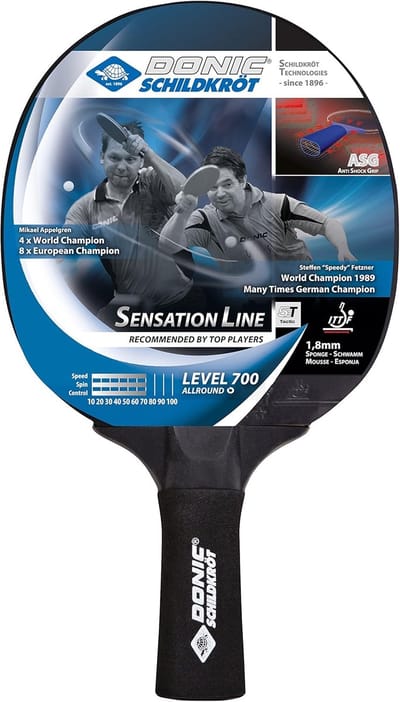 Tafeltennisbatje - Pingpong Racket - Wedstrijd Spelen - ITTF Goedgekeurde Bekleding - 1.8 mm Spons - Zwart