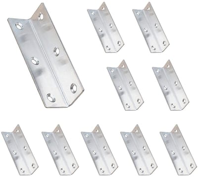 Dailygoods- Hoekbeugel 90° Buigontwerp - Roestvrijstalen Beugel - L-vormige Bevestiging - Meubelplanken - 100x25x25mm - Sterke Verbinding - Plankbeugel