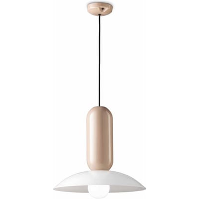 Ferroluce Hanglamp Pau, wit/grijs