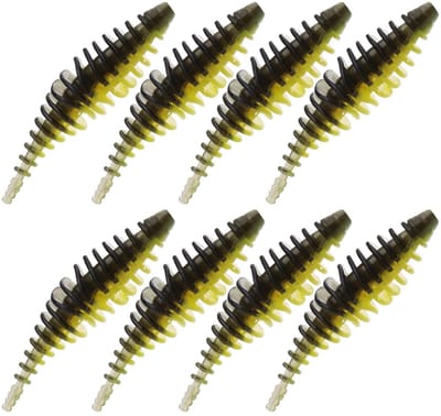 Dailygoods- Vissenlokker 8 Stuks - Zachte Kunstmatige Wormen - PVC - Tweekleurig - Geschikt voor Snoek/Roofvis - 5cm Lang - Kunstaas