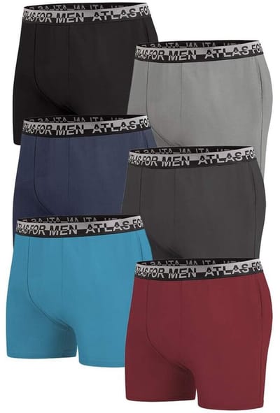 ATLAS FOR MEN - Set van 6 boxers top comfort - Heren - Verkrijgbaar in grote maten - L