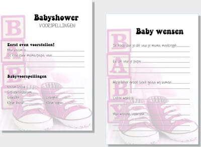 2x20 leuke Babyshowerkaarten | Babyshower | spelletje invulkaarten (A5 formaat) 2x20Babyshower03