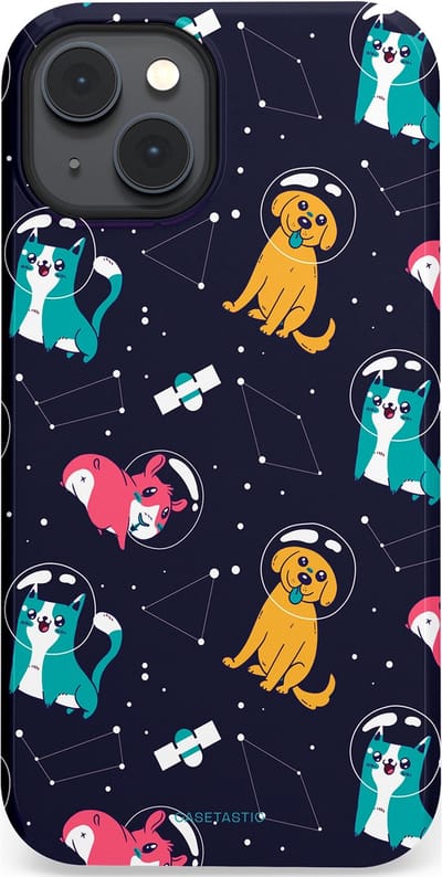 Casetastic Hoesje Geschikt voor Apple iPhone 14 Magsafe - Stijlvolle Beschermende Duo-layer Case - Sterrennacht Dieren