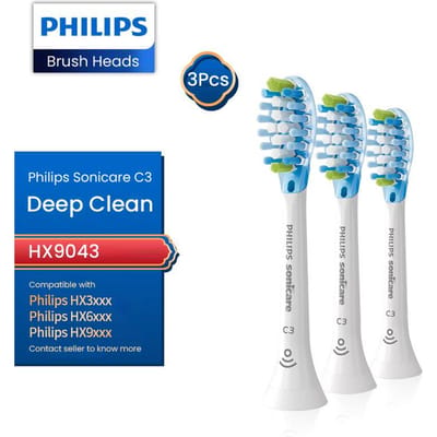 3 stuks Philips-opzetborstelvervangingen Van toepassing op: Philips HX3, HX6, HX9 elektrische tandenborstels HX9043 HX9053 HX9063 HX9073