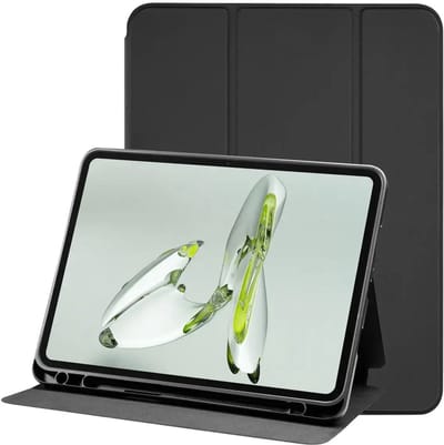 Tablet Hoes Geschikt voor OnePlus Pad 3 | Luxe Tri-Fold Book Case | Kunst Leren Bescherm Hoes | Standaard Functie | Zwart