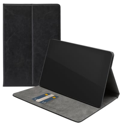 Mobilize Tablethoes geschikt voor Lenovo Yoga Tab Plus Hoes | Mobilize Premium Folio Bookcase | Pasjeshouder voor 3 Pasjes | Telefoonhoesje voor Pinpas / OV Kaart / Rijbewijs - Zwart