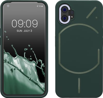 kwmobile telefoonhoesje geschikt voor Nothing Phone (1) - Hoesje met siliconen coating - Smartphone case in mosgroen