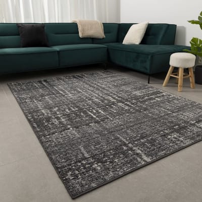 Antraciet Tapijt Laagpolig Vloerkleed Koho Modern Belgian - 160x220cm- Modern - Woonkamer - Salon - Slaapkamer - Eetkamer