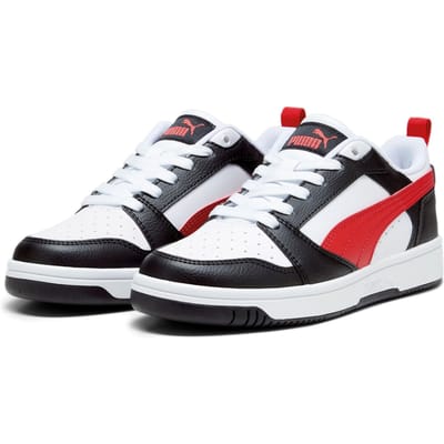 PUMA Puma Rebound V6 Lo Jr Unisex Sneakers - PUMA White-For All Time Red-PUMA Black