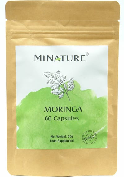 Moringa Capsules 60 stuks - 450mg Moringa poeder van Moringa Oleifera Bladeren per Vegan Capsule - 100% Plantaardig