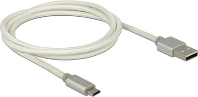 Premium USB Micro B naar USB-A snellaadkabel - USB2.0 - tot 3A / wit - 1 meter