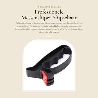 Dailygoods- Messenslijper Professioneel - Slijpschaar - 14 x 7 x 2,6 cm - Handgreep - Eenvoudig in gebruik - Slijpt meer dan 10.000 messen - Slijper