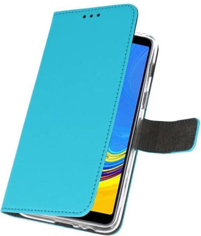 Booktype Telefoonhoesjes - Bookcase Hoesje - Wallet Case - Geschikt voor Galaxy A7 (2018) - Blauw