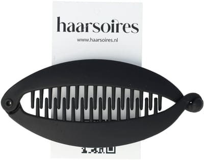 Haarsoires Haarspeld Bananenklem 11cm - Staartklem - Basic - Matte Kleur - Zwart - Haarclip - Langwerpige Staart Haarklem - Banana Clip - Hair Clip - Decoratieve Haaraccessoire