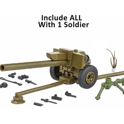 WO2 Sovjet Militaire Wapens Bouwstenen Leger Soldaat Figuur Anti-tank Kanon Kanon Projectiel Onderdelen Blokken Speelgoed Ideaal Voor Kinderen