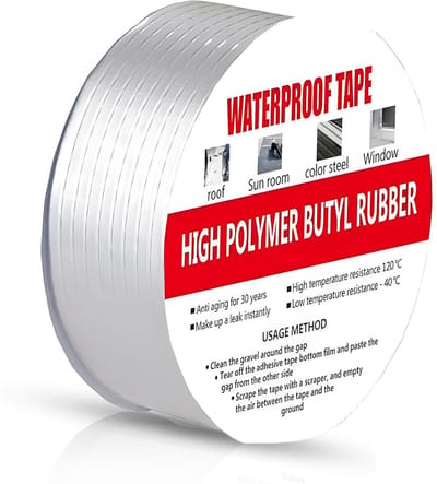 Waterdichte Aluminium Afdichtingstape voor Dak, Muur, Raam en Buis - Zelfklevend Butyl Tape 5m